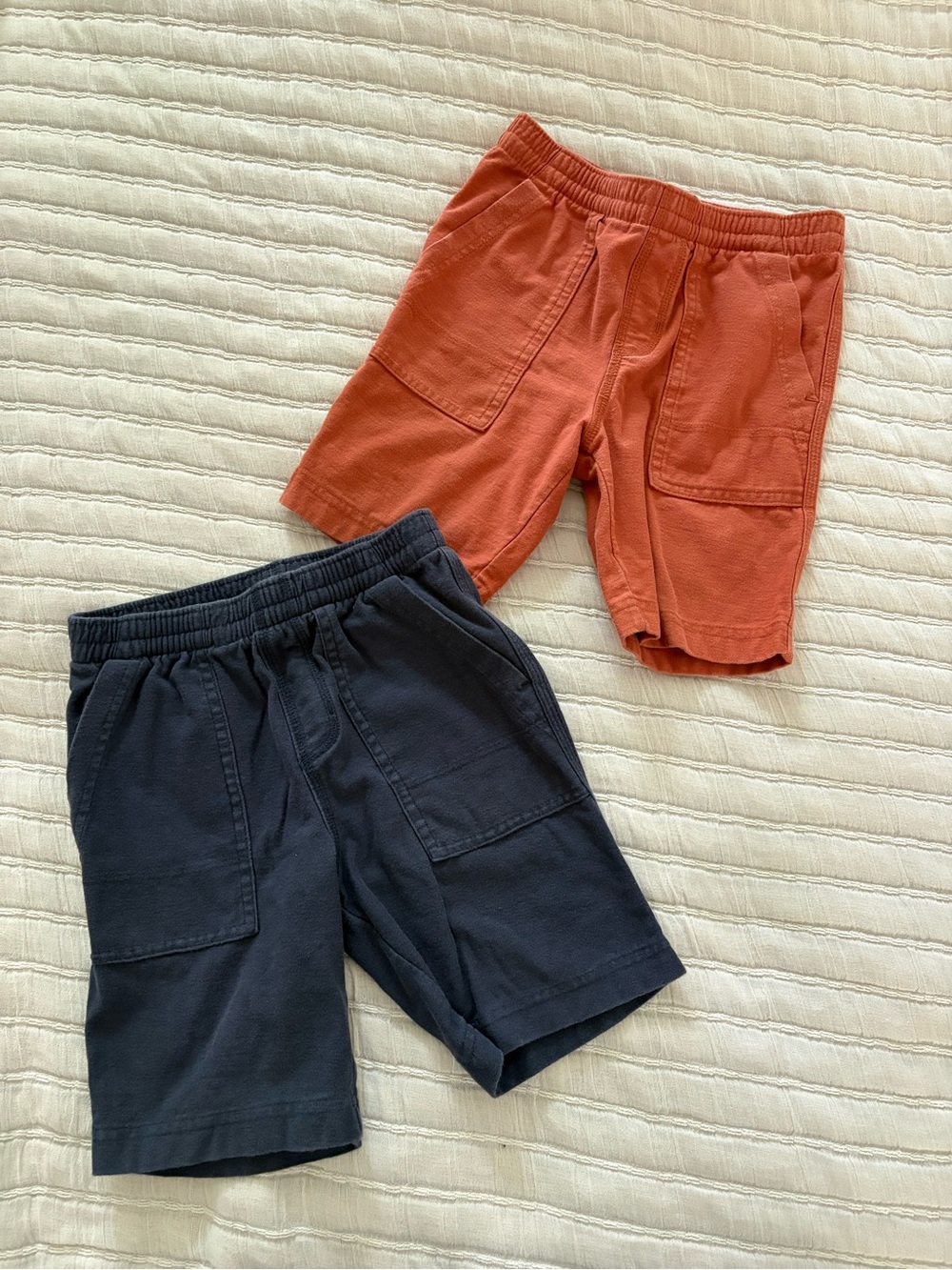 Tea Collection Cotton Boys Pull On Shorts Orange Blue 2 Pairs Size 5
